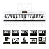 Jwin JTK-3600 61 Tuş Hassasiyetli 5 Oktav Org - Beyaz - 1