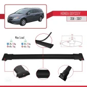 Honda Odyssey 2011-2017 Arası ile uyumlu FLY Model Ara Atkı Tavan Barı SİYAH thumbnail 4