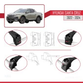 Hyundai Santa Cruz (NX4A OB) 2022 ve Sonrası ile uyumlu ACE-2 Ara Atkı Tavan Barı SİYAH - 4