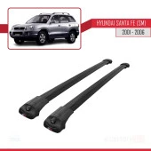 Hyundai Santa Fe (SM) 2001-2006 Arası ile uyumlu ACE-1 Ara Atkı Tavan Barı SİYAH thumbnail 3
