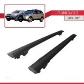 Hyundai Santa Fe 2001-2012 Arası ile uyumlu HOOK Model Anahtar Kilitli Ara Atkı Tavan Barı SİYAH thumbnail 4