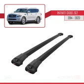Infiniti QX80 Z62 2014-2023 Arası ile uyumlu ACE-1 Ara Atkı Tavan Barı SİYAH thumbnail 3