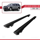 Jeep Grand Cherokee 2005-2010 Arası ile uyumlu HOOK Model Anahtar Kilitli Ara Atkı Tavan Barı SİYAH thumbnail 2