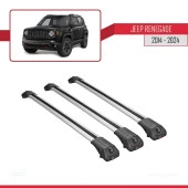 Jeep Renegade 2014 ve Sonrası ile uyumlu ACE-1 Ara Atkı Tavan Barı GRİ 3 ADET BAR thumbnail 3