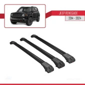 Jeep Renegade 2014 ve Sonrası ile uyumlu ACE-1 Ara Atkı Tavan Barı SİYAH 3 ADET BAR - 3