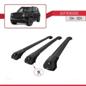 Jeep Renegade 2014 ve Sonrası ile uyumlu ACE-1 Ara Atkı Tavan Barı SİYAH 3 ADET BAR - 4