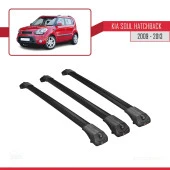 Kia Soul Hatchback 2009-2013 Arası ile uyumlu ACE-1 Ara Atkı Tavan Barı SİYAH 3 ADET BAR thumbnail 3