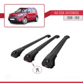 Kia Soul Hatchback 2009-2013 Arası ile uyumlu ACE-1 Ara Atkı Tavan Barı SİYAH 3 ADET BAR thumbnail 4