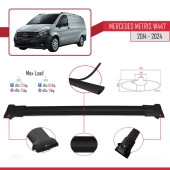 Mercedes Metris (W447) 2014 ve Sonrası ile uyumlu FLY Model Ara Atkı Tavan Barı SİYAH 3 ADET BAR thumbnail 4