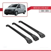Mercedes Vito (W447) 2014 ve Sonrası ile uyumlu ACE-1 Ara Atkı Tavan Barı SİYAH 3 ADET BAR thumbnail 3