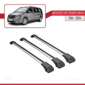 Mercedes Vito Tourer (W447) 2014 ve Sonrası ile uyumlu ACE-1 Ara Atkı Tavan Barı GRİ 3 ADET BAR thumbnail 3