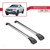 Mercedes X Class 2018 ve Sonrası ile uyumlu ACE-1 Ara Atkı Tavan Barı GRİ thumbnail 3