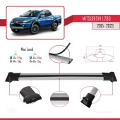 Mitsubishi L200 2015-2023 Arası ile Uyumlu FLY Model Ara Atkı Tavan Barı GRİ 3 ADET BAR - 3