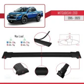 Mitsubishi L200 2015-2023 Arası ile Uyumlu FLY Model Ara Atkı Tavan Barı SİYAH - 4