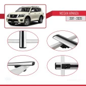Nissan Armada Y62 2017-2020 Arası ile uyumlu Basic Model Ara Atkı Tavan Barı GRİ 3 ADET thumbnail 4