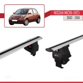 Nissan Micra / March (K12) 2002-2010 Arası ile uyumlu ACE-4 Ara Atkı Tavan Barı GRİ thumbnail 3