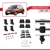 Nissan Micra / March (K12) 2002-2010 Arası ile uyumlu ACE-4 Ara Atkı Tavan Barı GRİ thumbnail 4