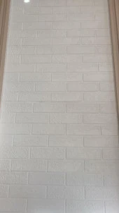 Renkli Duvarlar 70x70cm 1 Adet Yapışkanlı Dekoratif Tuğla Desen Beyaz Tezgah Arası Salon Duvar Kağıdı Paneli NW168 - 2