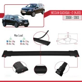 Nissan Qashqai +2 2008-2013 Arası ile uyumlu FLY Model Ara Atkı Tavan Barı SİYAH thumbnail 4