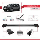 Nissan Qashqai +2 2008-2013 Arası ile uyumlu FLY Model Ara Atkı Tavan Barı GRİ 3 ADET BAR - 4