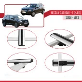Nisssan Qashqai +2 (NJ10) 2008-2013 Arası ile uyumlu Basic Model Ara Atkı Tavan Barı GRİ 3 ADET - 4