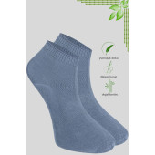 Erkek Bambu Patik Düz Desen (5 Çift) Dikişsiz Çorap - 3