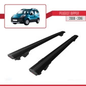 Peugeot Bipper 2008-2016 Arası ile uyumlu HOOK Model Anahtar Kilitli Ara Atkı Tavan Barı SİYAH thumbnail 4
