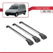 Peugeot Partner 1996-2003 Arası ile uyumlu ACE-1 Ara Atkı Tavan Barı GRİ 3 ADET BAR thumbnail 3
