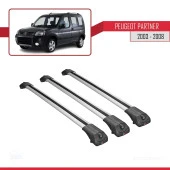 Peugeot Partner 2003-2008 Arası ile uyumlu ACE-1 Ara Atkı Tavan Barı GRİ 3 ADET BAR thumbnail 3