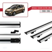 Renault Grand Scenic (Mk3) 2009-2016 Arası ile uyumlu Basic Model Ara Atkı Tavan Barı GRİ 3 ADET - 3