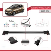 Renault Grand Scenic (Mk3) 2009-2016 Arası ile Uyumlu FLY Model Ara Atkı Tavan Barı GRİ thumbnail 4