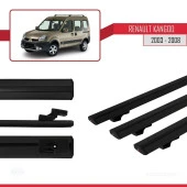 Renault Kangoo 2003-2008 Arası ile uyumlu Basic Model Ara Atkı Tavan Barı SİYAH 3 ADET thumbnail 3