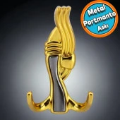 Portmanto Askı Metal Vestiyer Duvar Dolap Elbise Askısı Gold Mobilya Kapı Askılığı Aparatı - 1