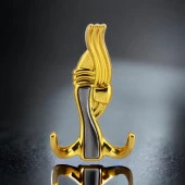 Portmanto Askı Metal Vestiyer Duvar Dolap Elbise Askısı Gold Mobilya Kapı Askılığı Aparatı - 4