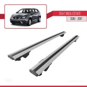 Seat Ibiza ST 2010-2017 Arası ile uyumlu HOOK Model Anahtar Kilitli Ara Atkı Tavan Barı GRİ thumbnail 4