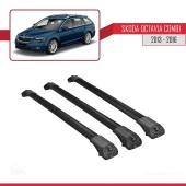 Skoda Octavia COMBI 2013-2016 Arası ile uyumlu ACE-1 Ara Atkı Tavan Barı SİYAH 3 ADET BAR thumbnail 3