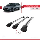 Skoda Octavia COMBI 2017-2020 Arası ile uyumlu ACE-1 Ara Atkı Tavan Barı GRİ 3 ADET BAR thumbnail 4