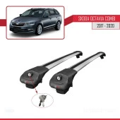 Skoda Octavia COMBI 2017-2020 Arası ile uyumlu ACE-1 Ara Atkı Tavan Barı GRİ thumbnail 4