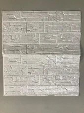 Renkli Duvarlar 70x70cm 1 Adet Yapışkanlı Pratik Naturel Kayrak Desen Beyaz Karavan Salon Duvar Kağıdı Paneli NW170 - 4