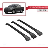 Ssangyong Grand Musso 2018 ve Sonrası ile uyumlu ACE-1 Ara Atkı Tavan Barı SİYAH 3 ADET BAR thumbnail 3