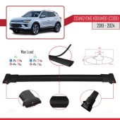 Ssangyong Korando (C300) 2019 ve Sonrası ile Uyumlu FLY Model Ara Atkı Tavan Barı SİYAH thumbnail 3