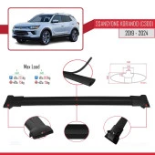 Ssangyong Korando (C300) 2019 ve Sonrası ile Uyumlu FLY Model Ara Atkı Tavan Barı SİYAH 3 ADET BAR thumbnail 3