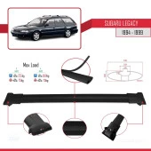 Subaru Legacy 1994-1999 Arası ile uyumlu FLY Model Ara Atkı Tavan Barı SİYAH 3 ADET BAR thumbnail 4