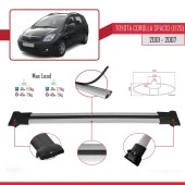 Toyota Corolla Spacio (E120) 2001-2007 Arası ile Uyumlu FLY Model Ara Atkı Tavan Barı GRİ thumbnail 4