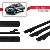 Toyota Hilux 2006-2016 Arası ile uyumlu Basic Model Ara Atkı Tavan Barı SİYAH 3 ADET thumbnail 3
