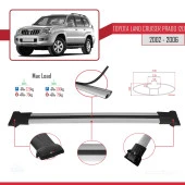 Toyota Land Cruiser Prado (J120) 2002-2006 Arası ile Uyumlu FLY Model Ara Atkı Tavan Barı GRİ 3 ADET BAR thumbnail 4