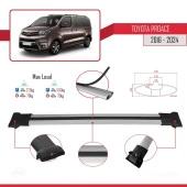 Toyota Proace 2016 ve Sonrası ile uyumlu FLY Model Ara Atkı Tavan Barı GRİ 3 ADET BAR thumbnail 4