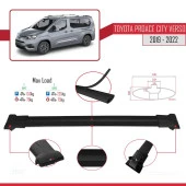Toyota Proace City Verso 2019-2022 Arası ile Uyumlu FLY Model Ara Atkı Tavan Barı SİYAH thumbnail 4