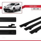 Toyota RAV4 2013-2018 Arası ile uyumlu Basic Model Ara Atkı Tavan Barı SİYAH 3 ADET thumbnail 3