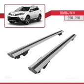 Toyota RAV4 2013-2018 Arası ile uyumlu HOOK Model Anahtar Kilitli Ara Atkı Tavan Barı GRİ thumbnail 4